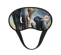 Elephant Family Print Sleep Mask for Side Sleepers Cup-Shaped Blackout Eye Mask Shades Cover for Men and Women