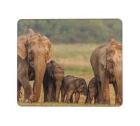 Elephant Family Printed Gaming Mouse Pad 8x7.6 Inches, Non-Slip Rubber Base Laptop Mousepad Desk Mat with Stitched Edges for Gamer, Office, Home