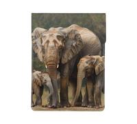 Elephant Family Printed Laptop Sleeve Bag 13-Inch - Leather Laptop Sleeve Case Shockproof Protective Computer Cover Bag