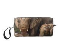 Elephant Family Printed Travel Makeup Bag Portable Cosmetic Bag Makeup Case Toiletry Handbag Organiser for Women