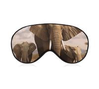 Elephant Family Sleep Mask for Women Men, Soft Eye Mask with Adjustable Strap for Sleeping, Light Blocking Travel Blindfold for Nap Comfortable Eye Cover for Home Office