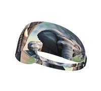 Elephant Family Sports Headband For Men Women Tennis Sweat Band For Workout Sports Headbands Elastic For Running