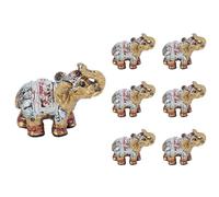 Elephant Family Statues Feng Shui Decors Home, Gold | Resin Elephant Family Statue, Decorative Sculptures, Table Ornament, Housewarmings Birthday Congratulatory Gift