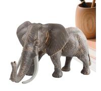 Elephant Figure, Asian Elephant Toy Figure - Realistic Solid Sculpture Early Learning for Girls in Library Nursery Garden Patio