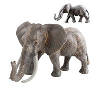 Elephant Figurine - Educational Asian Elephant Model - Realistic Solid Sculpture, Boys Girls Early Learning Ornament for Library Kindergarten Patio Garden Backyard
