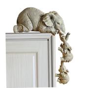 Elephant Figurines Set of 3 of Elephant Mother 2 Babies Hanging Edge Sculpture Home Decorations 12x7x14cm Figurines