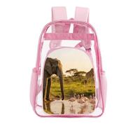 Elephant, Flamingo, Giraffe Clear Backpack Heavy Duty PVC Transparent Bag