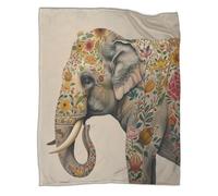 Elephant Fleece Throw Blanket Plush Flannel Blanket for Sofa Bed 3D Tattoo Printed Blanket Fuzzy Blanket Room Decor TV Livingroom Office Blanket 40x50inch(100x130cm)