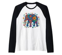 Elephant Floral Pattern Tee Spirit Animal Mandala Elephant Raglan Baseball Tee