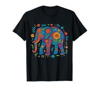 Elephant Floral Pattern Tee Spirit Animal Mandala Elephant T-Shirt