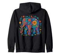 Elephant Floral Pattern Tee Spirit Animal Mandala Elephant Zip Hoodie