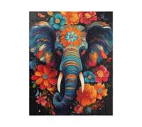 Elephant Flower Jigsaw Puzzles for Adults 500 Pieces Educational Toys Challenging Game 500 Piece Puzzles for Adults for The Whole for Women Gifts for Men