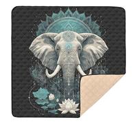 Elephant Flower Soft Foam Baby Activity Play Mat for Indoor Outdoor Waterproof Baby Kick Crawling Mat for Baby Toddler Infant, 50'' x 50''