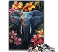 Elephant Flowers Jigsaw Puzzles for Adults 2000 Jigsaws,Help The Brain Exercise Addictive Toys to Cultivate Patience Parent-child Interaction (70X100cm)
