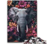 Elephant Flowers Jigsaw Puzzles for Adults 2000 Piece,Challenging Game And Family Play with Fully Interlocking Randomly Shaped Pieces (70X100cm)
