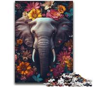 Elephant Flowers Jigsaws Puzzles 2000 Pieces for Adults Gifts,Challenging To Complete But Fun And Humorous Unique Home Decor And Gifts (70X100cm)