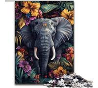 Elephant Flowers Puzzles for Adults 1000 Pieces, Help The Brain Exercise Addictive Toys to Cultivate Patience Perfect Decoration (50x75cm)