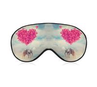 Elephant Flying with Balloons in The Sky Sleep Eye Mask Sleeping Light Blocking Cover Night Blindfold for Travel Nap