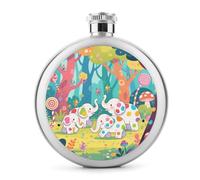 Elephant Forest Hip Flask 5 Oz Hip Flask for Liquor Stainless Steel Leakproof Compact Flasks Festivals Hiking Sports Parties Reunions And More Fits in Pockets & Bags Flask