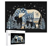 Elephant Forests Wooden Puzzle Letter on Back Adults Difficult Jigsaw Puzzles for Home Decor Birthday Gift
