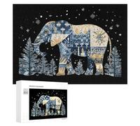 Elephant Forests Wooden Puzzle Letter on Back Adults Difficult Jigsaw Puzzles for Home Decor Birthday Gift