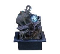 (Elephant Fountain) GEEZY Indoor Tabletop Water Features with LED Lights Polyresin Fountains Home Decor