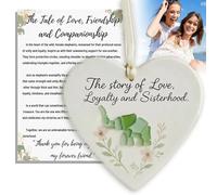 Elephant Friendship Heart Ornament, The Sisterhood Heart - A Tribute to Love and Loyalty, Sea Glass Friendship Gift - Sisterhood Elephant Ornament for Women Best Friends Sisters (Green-A)