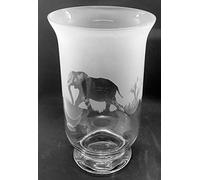 Elephant Frieze - Boxed 23.5cm Crystal Glass Vase/Hurricane Lantern