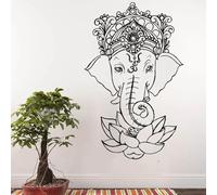 Elephant Ganesha Flower Wall Stickers Vinyl Wall Decals Home Decor Living Rooms Removable Mural 42X66CM