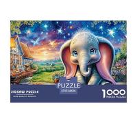 Elephant Garden 1000 Piece Jigsaw Puzzles Impossible Fit Together Perfectly Wall Decor for Adults Kids 38x26cm/1000pcs