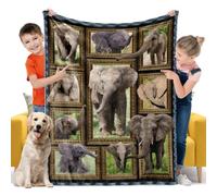 Elephant Gifts Blanket for Kids, Soft Cozy Warm Flannel Throw Blanket for Boys Girls Teens, Toddler Baby Blankets and Throws for Couch Bed Daycare Preschool Naptime Travel (40" x 50", Elephant Print)