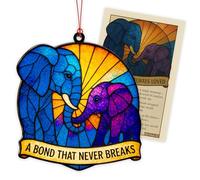 Elephant Gifts, Elephant Ornament, Christmas Ornament 2025, Suncatcher Effect Stained Glass Window Hanging, car Hanging Accessories