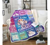 Elephant Gifts for Adults Girls, Just A Girl Who Loves Elephants Cozy Throw Blanket, Best Elephant Gifts for Women, Elephant Gifts for Elephant Lovers, Elephant Throw Blankets for Bed Sofa 60" x 50"