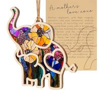Elephant Gifts for Women, Elephant Birthday Gifts for Mum from Sister, Friends, Motherhood Elephant Decor Ornament With Mum Card for Christmas Tree, Mother's day