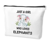 Elephant Gifts for Women Elephant Lovers Gifts for Girls Birthday Christmas Presents Friend Elephants Lover Just A Girl Who Loves Elephants Cosmetic Bags
