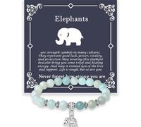 elephant gifts for women, motivational gifts for mom, elephant bracelet mothers day bracelet, strength bracelets for women, gifts for her, anxiety bracelet, stretch bracelets in, Middle, Stone, Agate