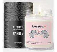 Elephant Gifts - Luxury Soy Wax Candle - Vanilla, Jasmine, Sugared Almond - Makester