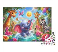 Elephant Giraffe Flamingo 1000 Piece Mini Jigsaw Puzzle For Adults Gift