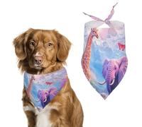 Elephant Giraffe Flamingo Butterfly Funny Dog Bandanas Puppy Triangle Scarf Washable Bib for Small Medium Large Pet