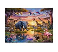 Elephant Giraffe Flamingo Jigsaw Puzzle, 1000 Pcs Indoor Adult Game | 38x26cm Cardboard, Brain Workout, Accurate Cutting, Adult Hobbyists, Stress Reduction