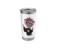 Elephant Girl Winking Double Peace Sign Kawaii Pop Graphic Stainless Steel Insulated Tumbler