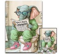 Elephant Go Toilet Puzzle 1000 Pieces Jigsaw Jigsaw Puzzles for Adults Brain Challenge, for Teenagers & Home Decor 50x75CM/19.68x29.52inch
