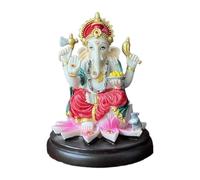 Elephant God Figurine Lord Ganesha Statue Resin Craft Ornament Buddha Sculpture for Car Home Shop Temple Decoration