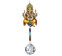 Elephant God Prism Suncatcher Hindu Ganesha Protection Charm Decor Window Garden Wall Hanging Crystal Pendant