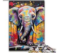 Elephant Graffiti Painting Puzzles for 1000 Piece Jigsaw Puzzles for Adults Home Activity for Holidays, Birthdays, And Family Game Nights size : 50x75cm