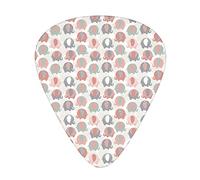 Elephant Guitar Picks 12 Pack Universal ABS Guitar Picks,Cute Animal Figures with Ethnic Style Culture Motifs Floral Fauna,for Acoustic and Electric Guitar