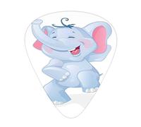 Elephant Guitar Picks 12 Pack Universal ABS Guitar Picks,Funny Laughing Animal Shower Kindergarten Animal Happiness Kids Theme,for Acoustic and Electric Guitar, Blue and Pink