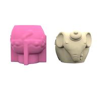 Elephant Gypsum Silicone Mold Succulents Concrete Flower Pot Vase Plaster Cement Clay Pen Holder Pen Holder Molds for Epoxy Resin