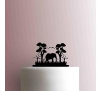 Elephant Habitat Acrylic Cake Topper 3mm Thick Premium Laser Cut Cake Decoration for Birthday, Wedding, Baby Shower & Party Cakes Durable Reusable