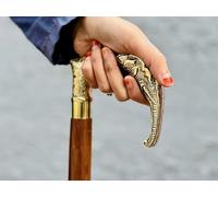 Elephant Handle Wooden Walking Cane Stick Polished Foldable | Brass Head Handle & Wooden Cane | Perfect For Hiking Nature Walks